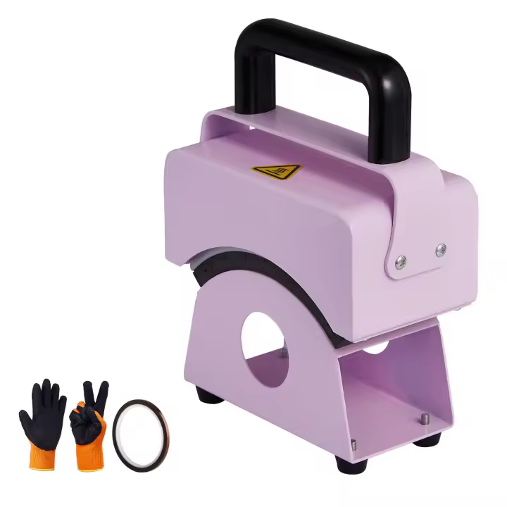 SucceBuy Máquina de prensado de sombreros - Mini, placa de 5,9x3,15 pulgadas, apagado automático, para personalización de gorras de bricolaje, morado - 1