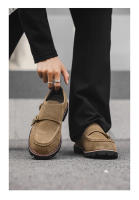 Nuevo estilo británico versátil zapatos Munk zapatos de vestir casual fondo plano tendencia hebilla zapatos de los hombres. - details 21