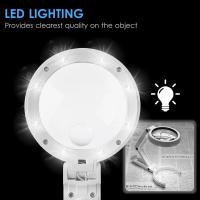 Escritorio de mano con luz L y soporte, lupa iluminada alimentada por USB para reparación de relojes, 5X/10X - details 5