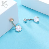 ZS-Anillo de Ombligo de acero inoxidable para mujer, Piercing redondo, joyería de Ombligo, cristal de corazón, 14G, 1 unidad - details 12