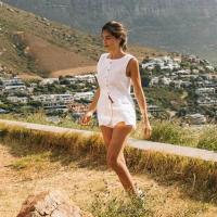 OUWU- Conjunto de bolsillos para mujer, cierre de botón superior sin mangas, falda larga con abertura, tres conjuntos elegantes de 2 piezas de moda para verano - details 13
