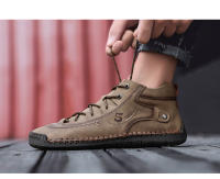 Zapatos informales para hombre, zapatos antideslizantes transpirables de cuero Unisex para caminar, zapatos cosidos a mano para mujer - details 18