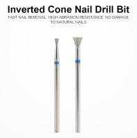 Broca Invertida de Cone KADS para Uñas Herramienta de Limpieza para Esmalte y Uñas Mango de Acero Inoxidable Cabeza de Amolar - details 0