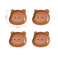 Little Bear Dinner Plate Cartoon Shape Bear Spit Bone Dish Desktop Trash Tray Snack Food Residue Fruit Plate Kitchen Tableware - details 5