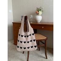 Nuevo bolso de punto bolso tejido amor bolso de las mujeres de gama alta exquisita lana portátil bolso de hombro bolsa de la compra - details 1