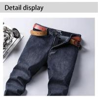 Vaqueros rectos informales azules y negros elásticos para piernas, modernos y clásicos, ropa de marca para hombre - details 9