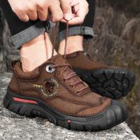 Zapatos De Senderismo Para Acampar Al Aire Libre, Zapatillas Deportivas De Cuero Genuino Para Hombre, Zapatos Informales De Viaje Para Hombre, Calzado Para Caminar Y Escalar - details 14