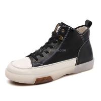 Nuevos zapatos gruesos de cuero de vaca auténtico personalizados con marca que aumenta la altura para mujer, zapatillas de deporte con plataforma interior con cordones para niña - details 0