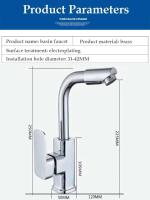 Sier 360 °   Grifo giratorio para lavabo de baño, fregadero de cocina, grifo mezclador de agua fría y caliente con filtro, función de enjuague bucal - details 7