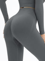 Mallas de Yoga sin costuras para mujer, pantalones deportivos de cintura alta, Leggings de gimnasio, pantalones de entrenamiento de realce, Leggings para correr y Fitness - details 33