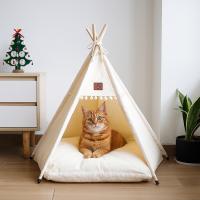 Caseta para mascotas con cojín grueso, tienda de campaña tipo tipi para gatos, lavable, cojín grueso, cama para perros, colchón suave, tienda de campaña plegable para mascotas, uso en interiores. - details 4