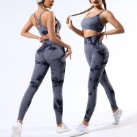 Traje deportivo Tie dye para mujer, traje deportivo de alta elasticidad, traje de yoga para correr, ropa deportiva - details 2