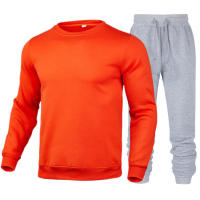 Traje deportivo informal de dos piezas para hombre y mujer, sudadera con cuello redondo, pantalones de otoño, Color sólido - details 6