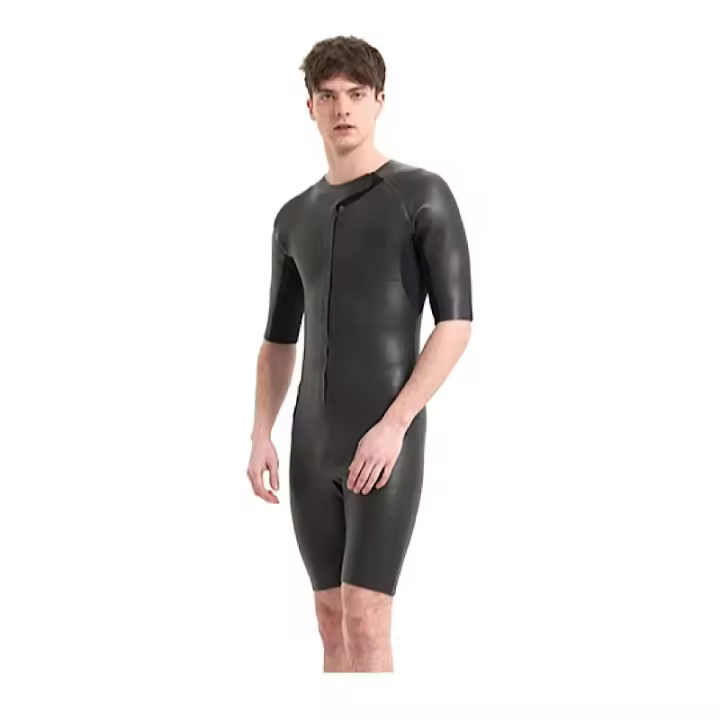 Traje de neopreno de manga corta de cuero ligero de 3mm, una pieza, alta elasticidad, calor y frío, esnórquel, surf, deportes acuáticos - 1