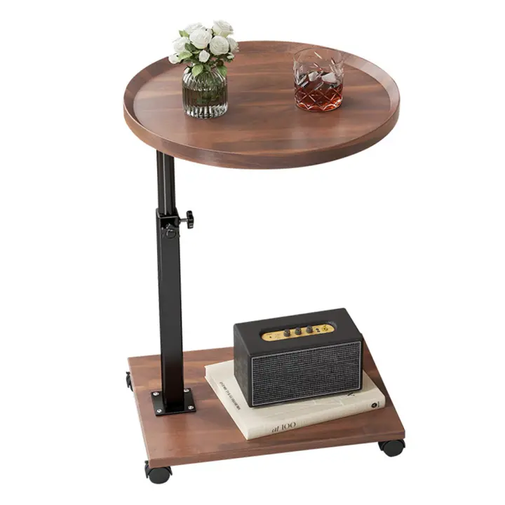 Mesa de café ajustable en altura con 4 ruedas, escritorio para sofá, portátil, en forma de C, para espacios pequeños - 1