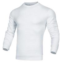 Abrigo de hombre moda pequeño cheque Waffle juvenil cuello redondo jacquard cheque sudadera con capucha - details 4