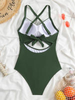 Bañador de una pieza para mujer, traje de baño con realce, Monokini Sexy ahuecado, ropa de playa para verano, 2024 - details 15