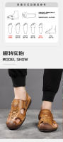 La primera capa de sandalias con cabeza de bolso de piel de vaca, nuevos zapatos de playa de verano de cuero genuino para hombres, suelas suaves, suelas de tendón de res y zapatillas geniales del padre para dos. - details 10