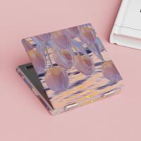Espejo de maquillaje plegable de doble cara portátil, espejo de aumento cuadrado de tulipán, espejo de tocador compacto de bolsillo, espejos para estudiantes - details 6