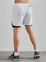 Pantalones de Entrenamiento de Correr 2-en-1 para Hombres Pocket para Teléfono, Toalla, Tres Piezas de Moda Deportiva - details 9