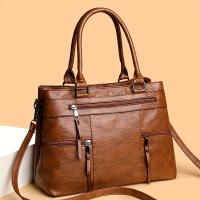Bolso Cruzado de Estilo Vintage para Mujeres Bolso de Mano Desmontable de Multi capas con Cierre de Cremallera Disponible en Marrón Deep, Gris, Amarillo, Negro - details 5