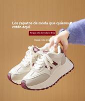 Zapatos de Mujer de Invierno 2024 Zapatillas de Tablero Esparcedido Grueso con Suela de Cuero y Polvo de Vellón Aumento de Altura - details 8