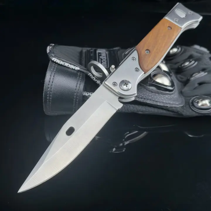 Cuchillo de Supervivencia AK-47 Para Caza al Aire Libre Hoja de Acero 440C Mango de Madera Colorida - 1