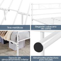 Cama Individual Hierro Cama Metálica para colchón de 90 x 190cm Cama Industrial Estructura Metal - details 31