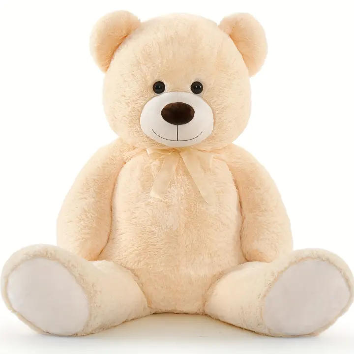 [Oso de peluche gigante, juguete de peluche suave] Oso de peluche gigante MaoGoLan de 4 pies - XXL Animal de peluche grande y suave - Beige 130 cm para novia, regalos de cumpleaños, decoraciones para fiestas - 1