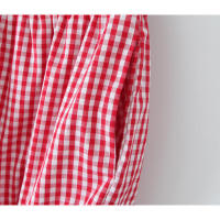 Top corto de algodón de verano 2025 con botones delanteros, camiseta sin mangas a cuadros negros y rojos para mujer - details 26