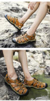 Sandalias deportivas de verano para hombre, sandalias para senderismo al aire libre, punta cerrada, cuero, atléticas, cómodas, para caminar, sandalias de playa, zapatos de agua - details 16