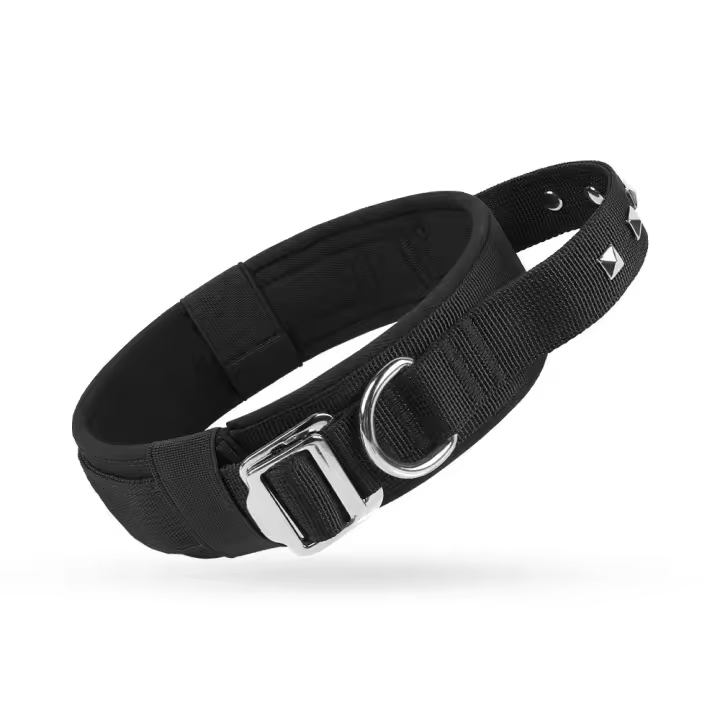 Collar de entrenamiento ajustable para perros, hebilla de Metal, Collar transpirable para cuello de perro, Collar resistente para mascotas, correa, accesorios de entrenamiento - 1
