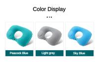 Almohada inflable de compresión en forma de U con protección para el cuello portátil para coche, siesta al aire libre, Camping, almohada de avión de PVC flocado para viajes - details 7