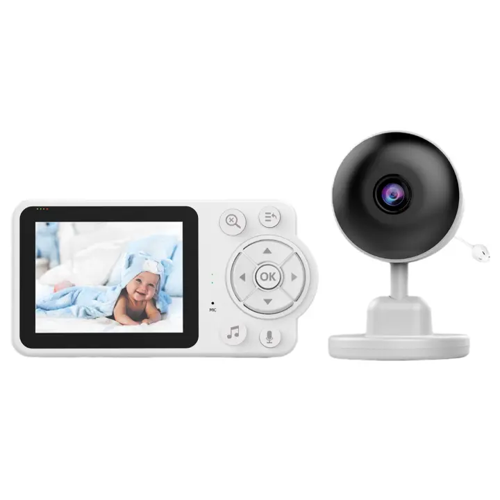 Cámara de vigilancia interior WLAN 720P, monitor de bebé con infrarrojos de visión nocturna - 1