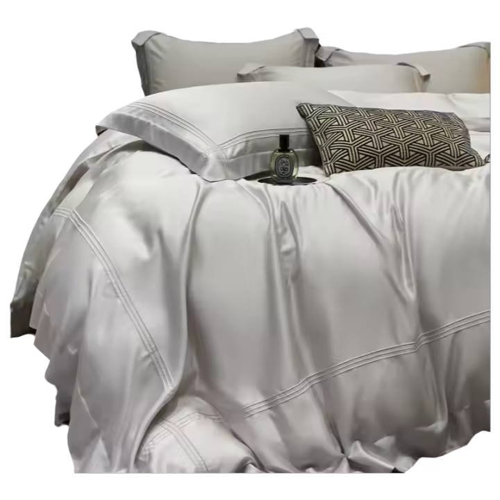 Juego de Ropa de Cama de Algodón Tencel 100% de Lujo 2025 Color Sólido, Simple, para Camas de 1.5m/1.8m/2.0m - 1
