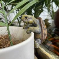 Bonitos adornos colgantes de tortuga en 3D, maceta de tortuga pequeña de dibujos animados hecha a mano, adornos decorativos de tortuga simulada para decoración del hogar - details 5