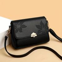 Bolso bandolera vintage con estampado floral para mujer, con detalles de hardware, ligero con correa extraíble, cierre de cremallera, forro de poliéster, diseño de color sólido para uso diario - details 3