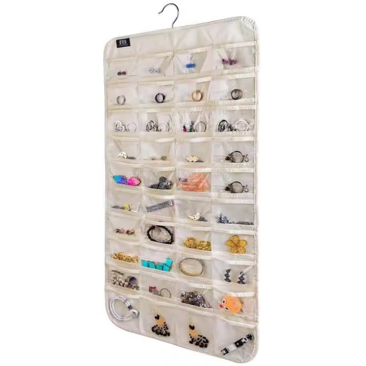 Organizador de Joyería Colgante con 80 Bolsillos Ideal para Pendientes, Gafas de Sol, Maquillaje, Pulseras Almacenamiento de Joyería - 1