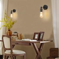 Goeco Aplicaciones de Pared Negra Vintage 2pcs 10*10*21CM Lámparas de Pared Giratorias E27 (No Incluido) Productos Peligrosos - details 4