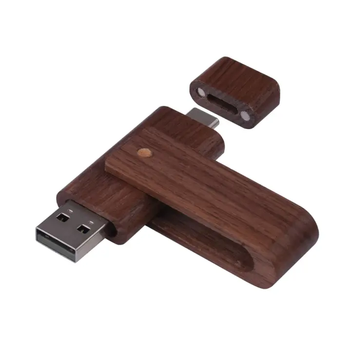 Tarjeta de Almacenamiento USB Tipo-C JASTER 128GB Diseño Creativo de Madera - 1