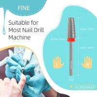 HYTOOS cónico 5 en 1 broca para uñas dientes cruzados brocas de carburo para uñas quitar Gel lima eléctrica taladros máquina accesorios de manicura - details 2