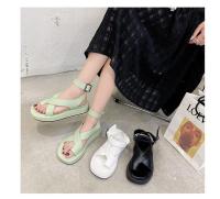 Sandalias de verano con punta redonda, estilo de Color sólido, versión, zapatos individuales cómodos para mujer - details 11