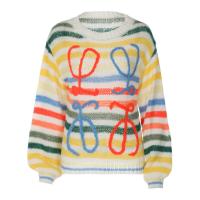 Suéter a rayas para mujer, Jersey holgado con cuello redondo - details 11