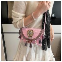 Bolso tejido a mano de verano estilo étnico de paja 2025 moda de interés especial nueva bandolera de hombro para vacaciones en la playa - details 10