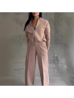 2025 Conjunto de dos piezas de primavera y otoño para mujer Chaqueta holgada informal con cremallera Moda versátil - details 4