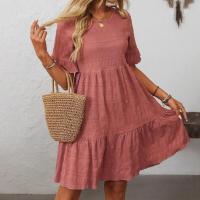 Vestido elegante de manga corta, holgado e informal, nueva colección primavera-verano 2025. - details 0
