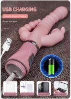 Consolador 3 en 1 conejo impermeable USB magnético recargable Anal clítoris vibrador juguetes para mujeres parejas Sex Shop - details 9