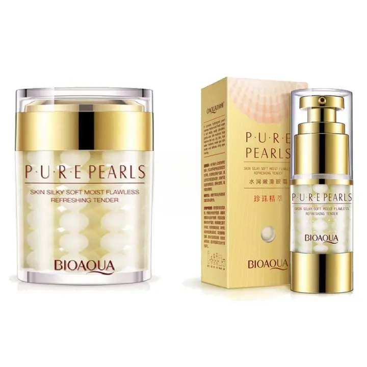 BIOAQUA Pure Pearl juegos para el cuidado de la piel crema Facial crema para ojos reafirmante Anti ojeras hidratante brillo cuidado de la piel Set - 1