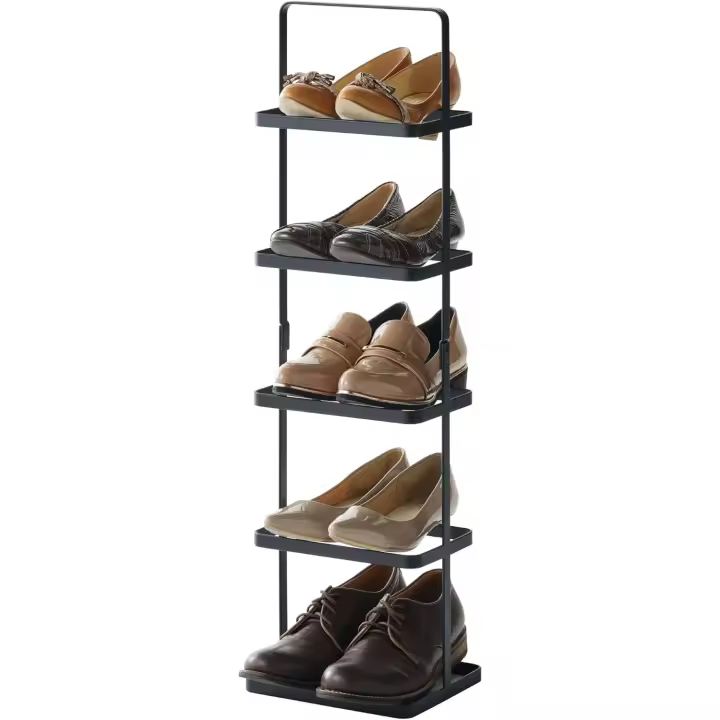 Torre Zapatero Minimalista, Acero aleado, Negro, 22 x 18 x 77,5 cm (LxBxH) - 1