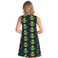 Vestido Duo de búho sin mangas informal para mujer, divertido pájaro verde, viajes personalizados, D-Duogos - details 105